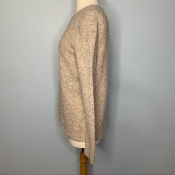 Jenni Kayne Oatmeal Crew Neck Pullover Alpaca Wool Blend Boucle Sweater S - Picture 3 of 10
